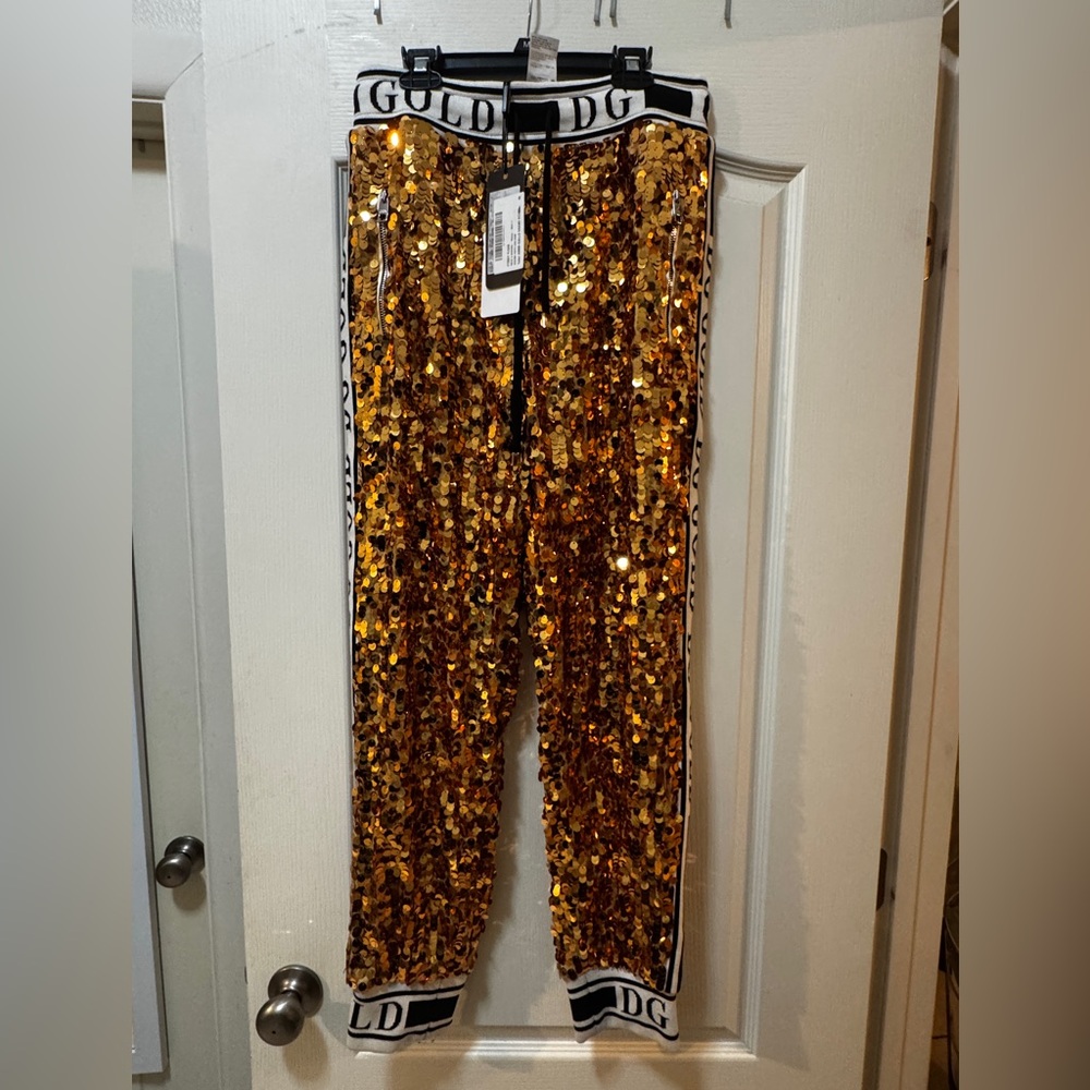 Dolce & Gabbana Gold Sequin Trousers